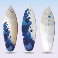Vector Surfboards Design Template with Abstract Bubbly Pattern N2