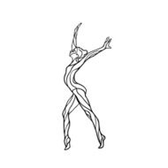 Creative silhouette of gymnastic girl Art gymnastics vector illustration N2