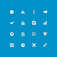 Web site vector icons set bend paper effect N12