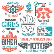 Car and biker masculine badges