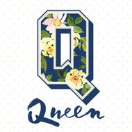 Style College Flower pattern Queen Watercolor N2