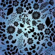 Floral vector pattern with geometric background N2