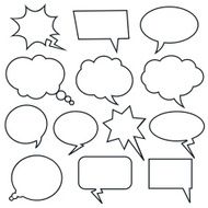 Set of vector comic speech bubbles N4