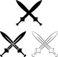 set of crossed swords vector illustration