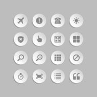 Web site vector icons set bend paper effect N14