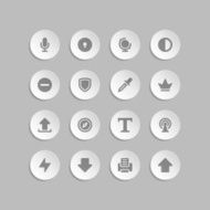 Web site vector icons set bend paper effect N15