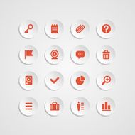 Web site vector icons set bend paper effect N16