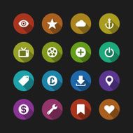 Web site vector icons set shadow effect N21