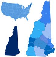 New Hampshire state &amp; counties map