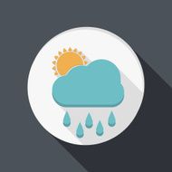 paper flat icon cloud rain