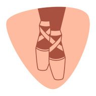 Emblem of dance studio with ballet pointe shoes N2
