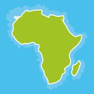 map of Africa Continent and blue Ocean Vector