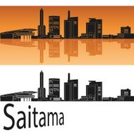 Saitama skyline in orange background