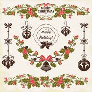 Collection of silhouettes vintage Christmas decorations set 1