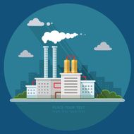 Ecology Concept - industry factory Flat style vector illustration N11