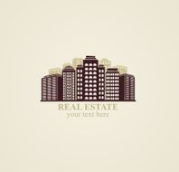 Icon real estate urban modern buildings