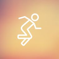 Running man thin line icon N7