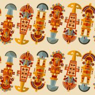 Inca ceremonial knives Tumi Seamless background pattern