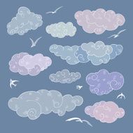 Vintage clouds set N2