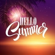 Summer Night Palm trees in the night Vector illustration N3