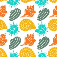 Seamless pattern with colorful sea shells N2