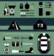 Vector camping elements