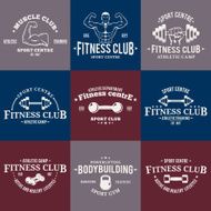 Sport and Fitness Gym Labels Templates Athletic Badges N3