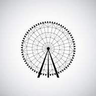 Ferris Wheel from amusement park vector silhouette N3
