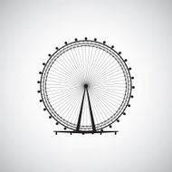 Ferris Wheel from amusement park vector silhouette N4