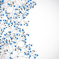 Abstract nature background tree with blue flowers N7