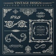 Calligraphic design elements vintage ornament Vector frame deco N2