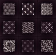 Vector set Seamless vintage backgrounds Calligraphic ornament N2