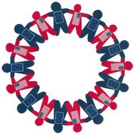 American and european community boys circle