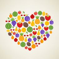 I love Fruits Vector concept