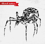 Vector Beautiful Spider Exotic Insect Patterned design Tattoo design N3