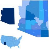 Arizona state &amp; counties map