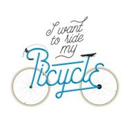 Abstract bicycle illustration with quote