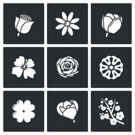 Flowers icons Vector Illustration N2
