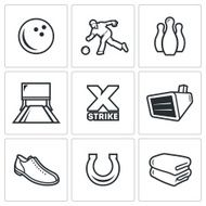 Bowling icons Vector Illustration
