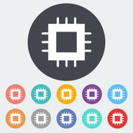 Electronic chip flat icon 2 N2