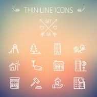 Real Estate thin line icon set N7