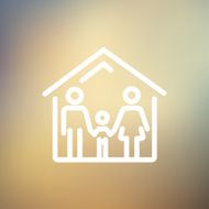 Family house thin line icon N3