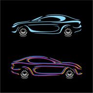 Linear car silhouette Sport car
