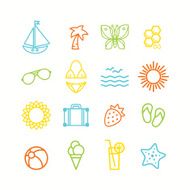 Set of summer themed icons N2
