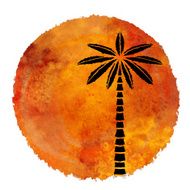 Watercolor summer beach print N6