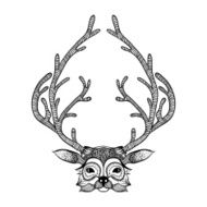Zentangle stylized deer Hand Drawn vector illustration Sketch