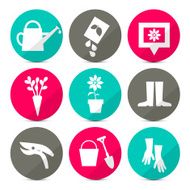 Vector Gardening Icons - Tools Set N2