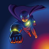 Superhero flying in action Vector Illustration