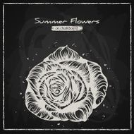 Stylish floral background hand drawn retro rose flower