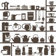 Coffee and tea silhouettes N2